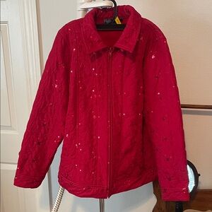Susan Graver Vibrant Red Puffer Jacket